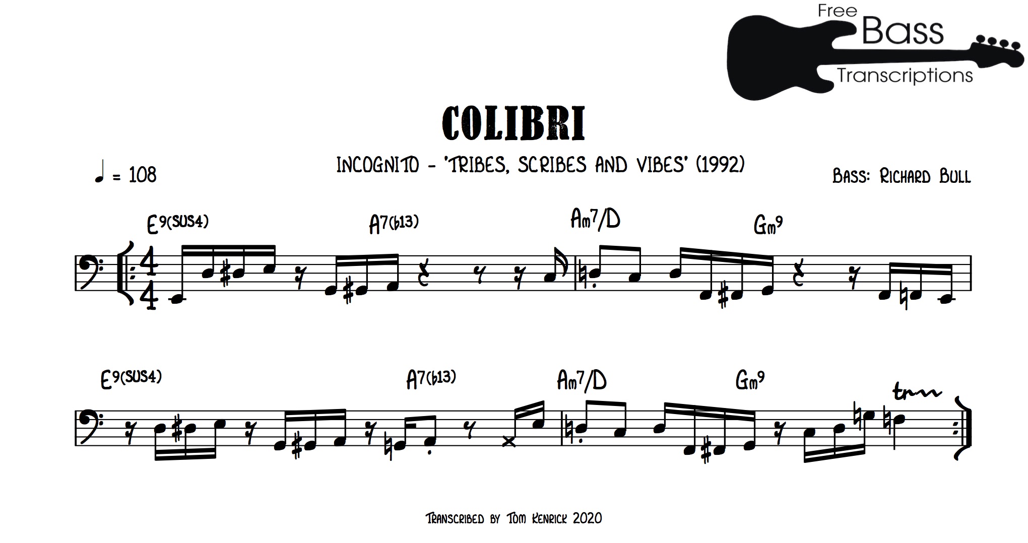 Free Bass Transcriptions Here Come The Dots