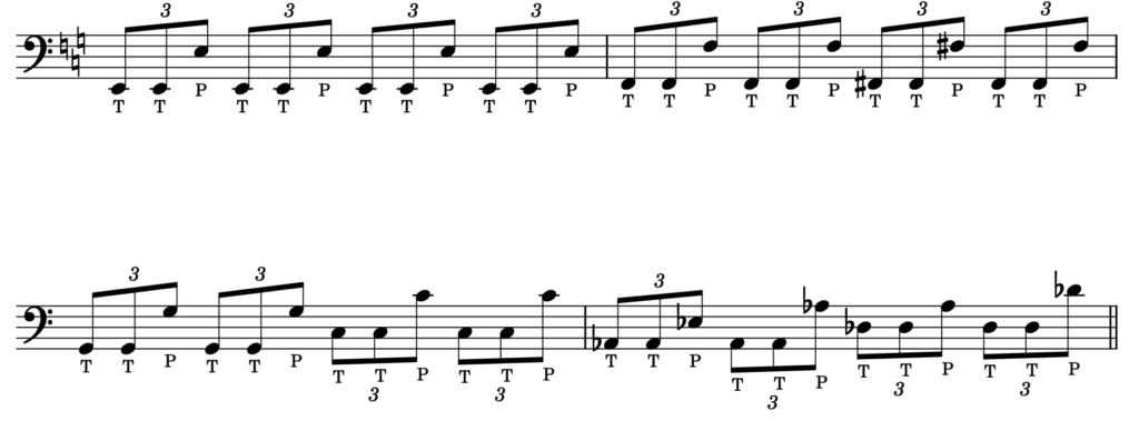 Flea's slap bass warm-up exercise